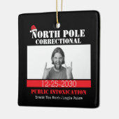 おもしろい写真マッチングファミリークリスマスパジャマ セラミックオーナメント (左)