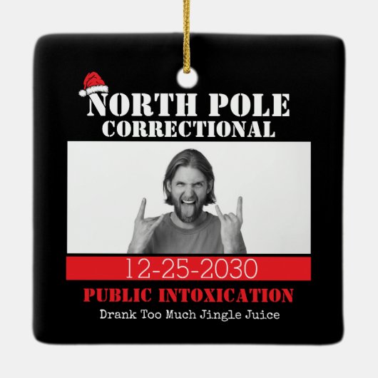 おもしろい写真マッチングファミリークリスマスパジャマ セラミックオーナメント (裏面)