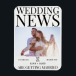 おもしろい写真ユニーク新聞の結婚式の日付を保存 マグネット<br><div class="desc">日付を除けば面白い。</div>