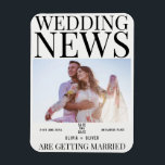 おもしろい写真ユニーク新聞の結婚式の日付を保存 マグネット<br><div class="desc">日付を除けば面白い。</div>