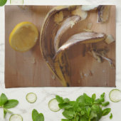 おもしろい写真料理材料の夕食 キッチンタオル (折り畳み)