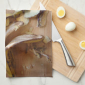 おもしろい写真料理材料の夕食 キッチンタオル (四つ折り)