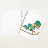 おもしろい冬そり少年かわいい雪の冒険 プランナー手帳 (ディスプレー)