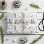 おもしろい冬の雪だるまキッズマンガクリスマスパターン ラッピングペーパー