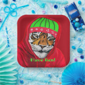 おもしろい冬虎紙プレート ペーパープレート (パーティー)