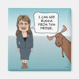 おもしろい冷蔵庫用マグネット:サラ・ペイリン氏はロシアを見る マグネット