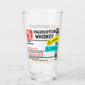 おもしろい処方ウイスキカスタムーの警告ラベル タンブラーグラス (裏面)