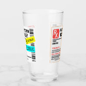 おもしろい処方ウイスキカスタムーの警告ラベル タンブラーグラス (左)