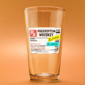 おもしろい処方ウイスキカスタムーの警告ラベル タンブラーグラス