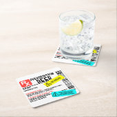 おもしろい処方ビール警告のラベルのパーソナライズ スクエアペーパーコースター (インサイチュ)