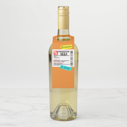 おもしろい処方ビ警告ールラベルパーソナライズされた ボトルネックタグ (ボトル)