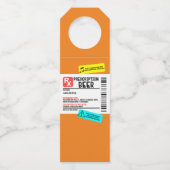 おもしろい処方ビ警告ールラベルパーソナライズされた ボトルネックタグ (正面)