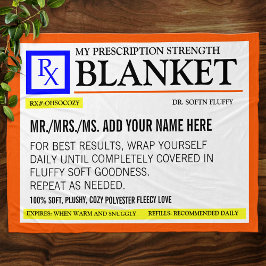 おもしろい処方ラベル フリースブランケット