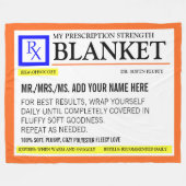 おもしろい処方ラベル フリースブランケット (正面(横))