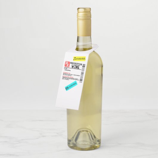 おもしろい処方ワ警告インのラパーソナライズされたベル ボトルネックタグ (アングル)