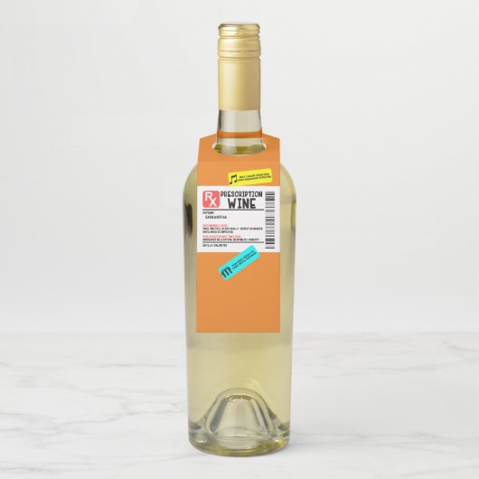 おもしろい処方ワ警告インのラパーソナライズされたベル ボトルネックタグ (ボトル)