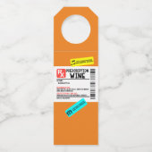 おもしろい処方ワ警告インのラパーソナライズされたベル ボトルネックタグ (裏面)