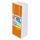 おもしろい処方ワ警告インのラパーソナライズされたベル ワインギフトバッグ (正面アングル)