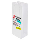 おもしろい処方ワ警告インのラパーソナライズされたベル ワインギフトバッグ (正面アングル)