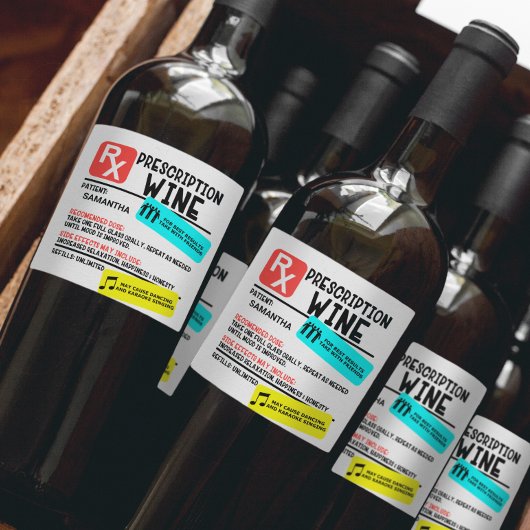 おもしろい処方ワ警告インのラパーソナライズされたベル ワインラベル