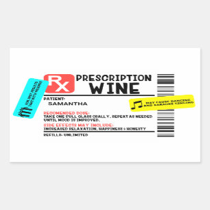 おもしろい処方ワ警告インのラパーソナライズされたベル 長方形シール