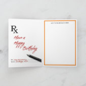おもしろい処方箋誕生日カード ノートカード (内部)