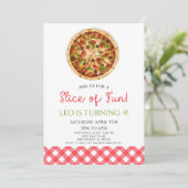 おもしろい切れ！ピザ誕生日パーティー 招待状 (スタンド正面)