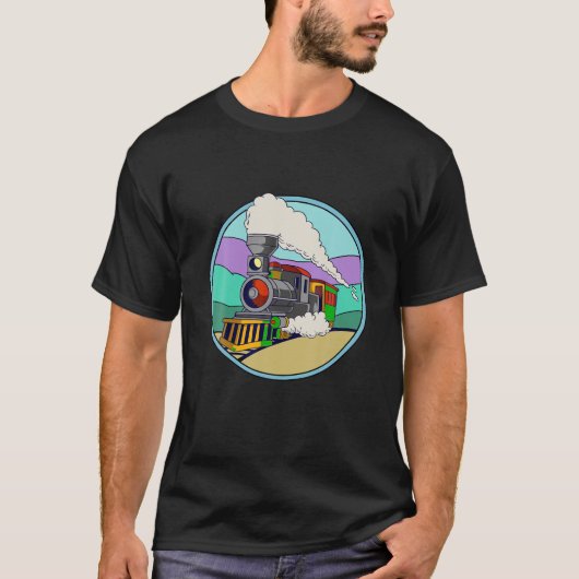 おもしろい列車機関車モデル鉄道Tシャツ Tシャツ (正面)