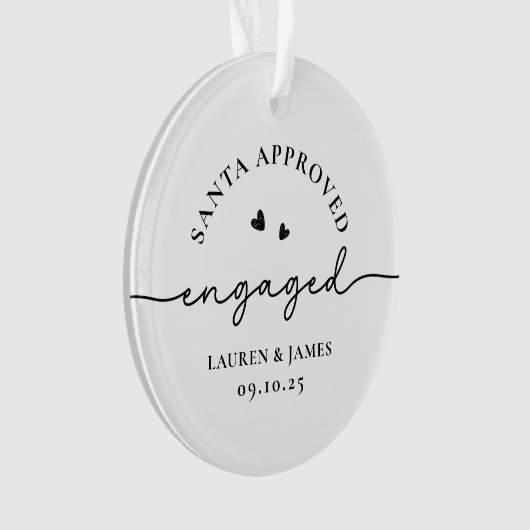 おもしろい初めてのクリスマス婚約したカップルパーソナライズされた オーナメント (正面)