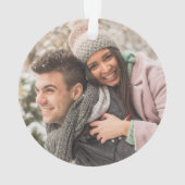 おもしろい初めてのクリスマス婚約したカップルパーソナライズされた オーナメント (裏面)