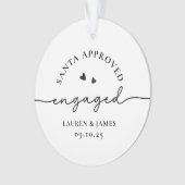 おもしろい初めてのクリスマス婚約したカップルパーソナライズされた オーナメント (正面)