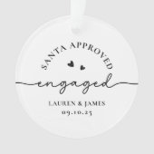 おもしろい初めてのクリスマス婚約したカップルパーソナライズされた オーナメント (正面)