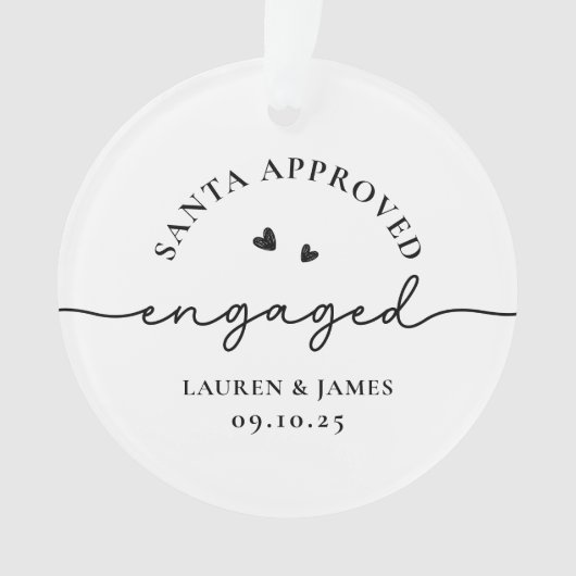 おもしろい初めてのクリスマス婚約したカップルパーソナライズされた オーナメント (正面)