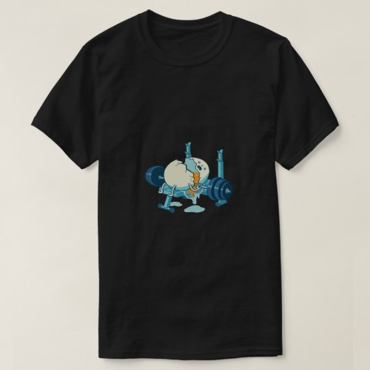 おもしろい割れた卵のジム失敗 Tシャツ (デザイン正面)