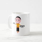 おもしろい勉強バディ – 鉛筆キャラクターデザイン コーヒーマグカップ (正面左)