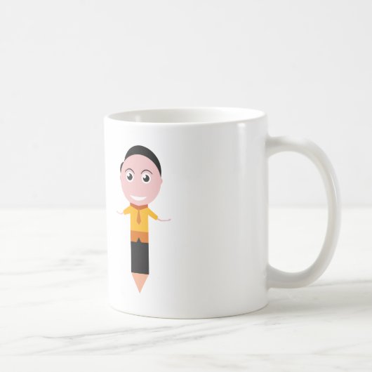 おもしろい勉強バディ – 鉛筆キャラクターデザイン コーヒーマグカップ (右)