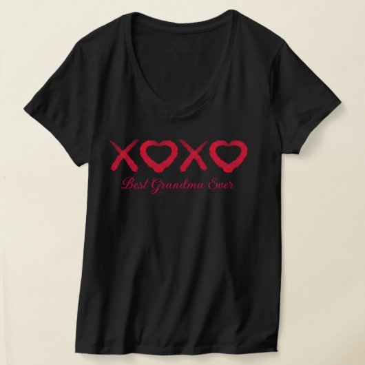 おもしろい動揺してレッドXOXOラブキス最高のおばあちゃん Tシャツ (レイダウン)
