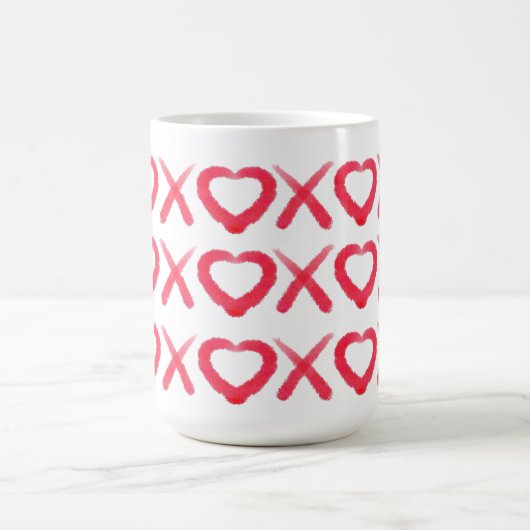 おもしろい動揺してレッドXOXOラブキス コーヒーマグカップ (中央)