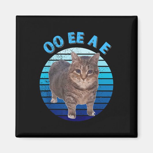 おもしろい動揺してOiia Cat Spinning Cat Oi Oi Iaa マグネット (正面)