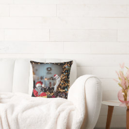 「おもしろい動物の家熱狂する」クリスマス クッション