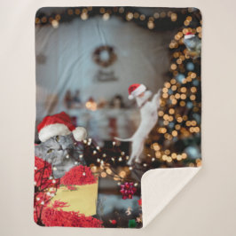 「おもしろい動物の家熱狂する」クリスマス シェルパブランケット