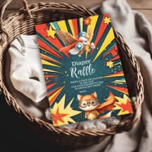 おもしろい動物スーパーヒーローベビーシャワーおむつラッフル