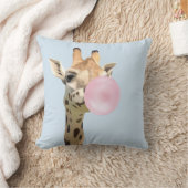 おもしろい動物デザインピンクバブルガム吹ズキリン クッション (ブランケット)