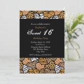 おもしろい動物パターンハートスウィート16招待状 招待状 (スタンド正面)