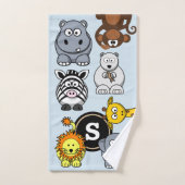 おもしろい動物園 バスタオルセット (ハンドタオル)