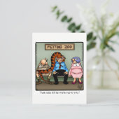 おもしろい動物愛好家動物園はがき ポストカード (スタンド正面)