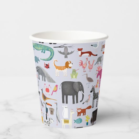 おもしろい動物 紙コップ (正面)