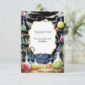 おもしろい化学ラボサイエンティスト誕生日 サンキューカード (スタンド正面)