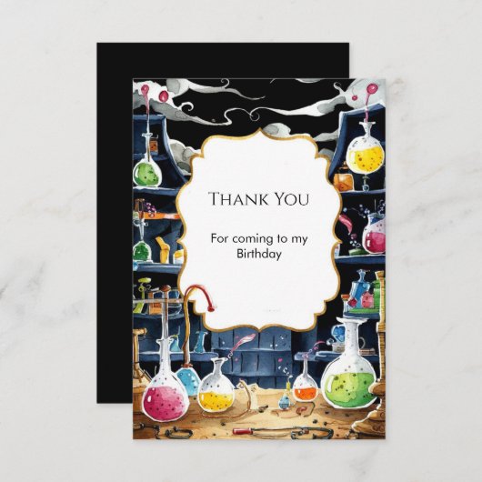 おもしろい化学ラボサイエンティスト誕生日 サンキューカード (正面/裏面)