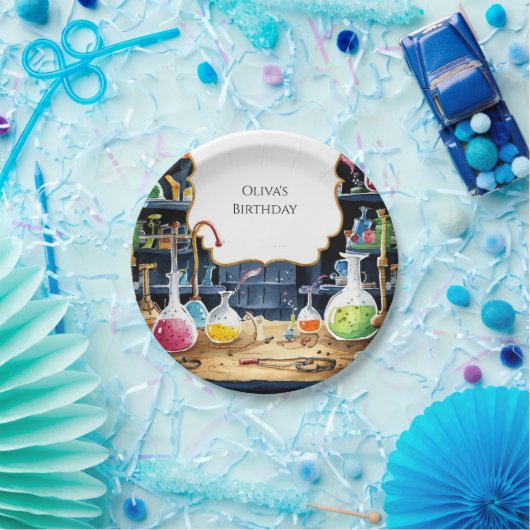 おもしろい化学ラボサイエンティスト誕生日 ペーパープレート (パーティー)